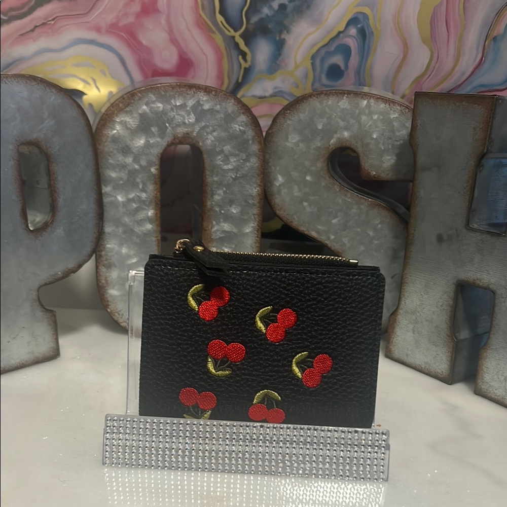 Cherry Print Small Wallet - Picture 1 of 4